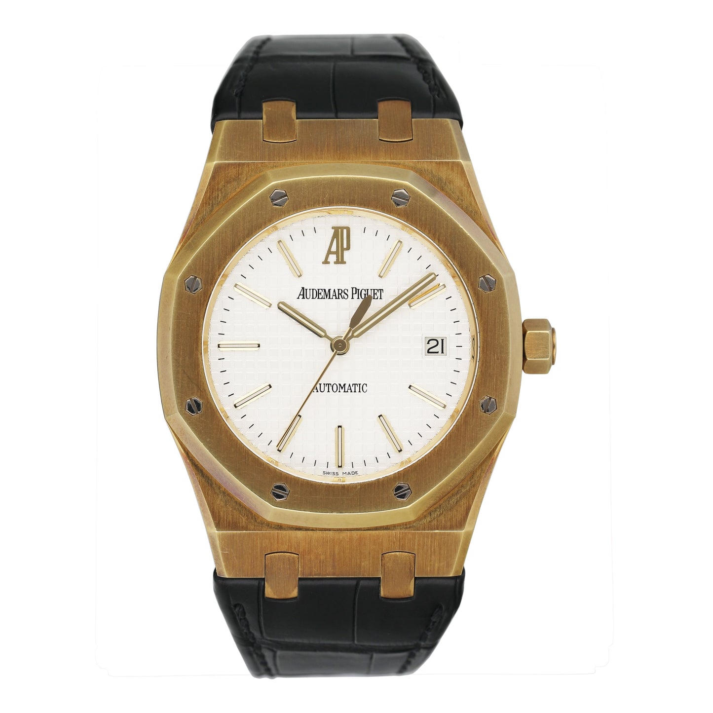 Audemars Piguet Royal Oak 15300BA White Dial Mens Watch Box Papers