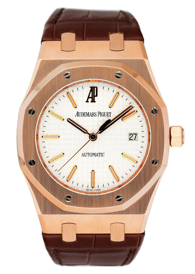 Audemars Piguet Royal Oak 15300OR White Dial Mens Watch Box Papers - Watches