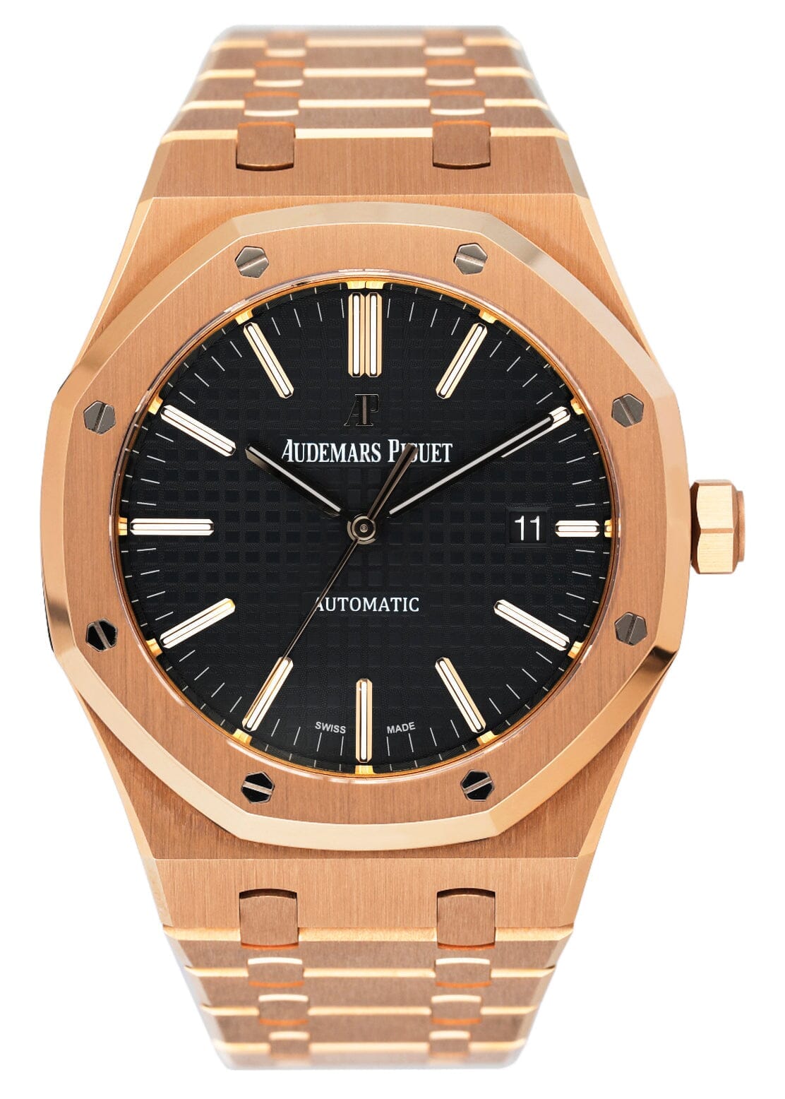 ロメロ 前金 Audemars Piguet Royal Oak 15400OR 18K Rose Gold Black Dial – Phigora