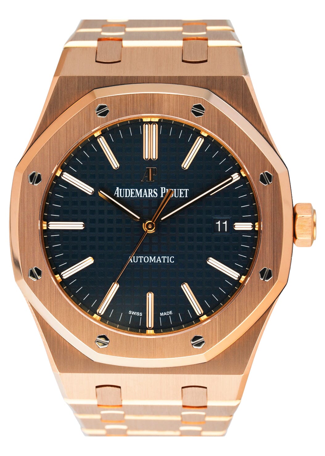 アルザス SR BGS 9.5 (ゴールドラベル) Audemars Piguet Royal Oak 15400OR 18K Rose Gold Blue Dial Box