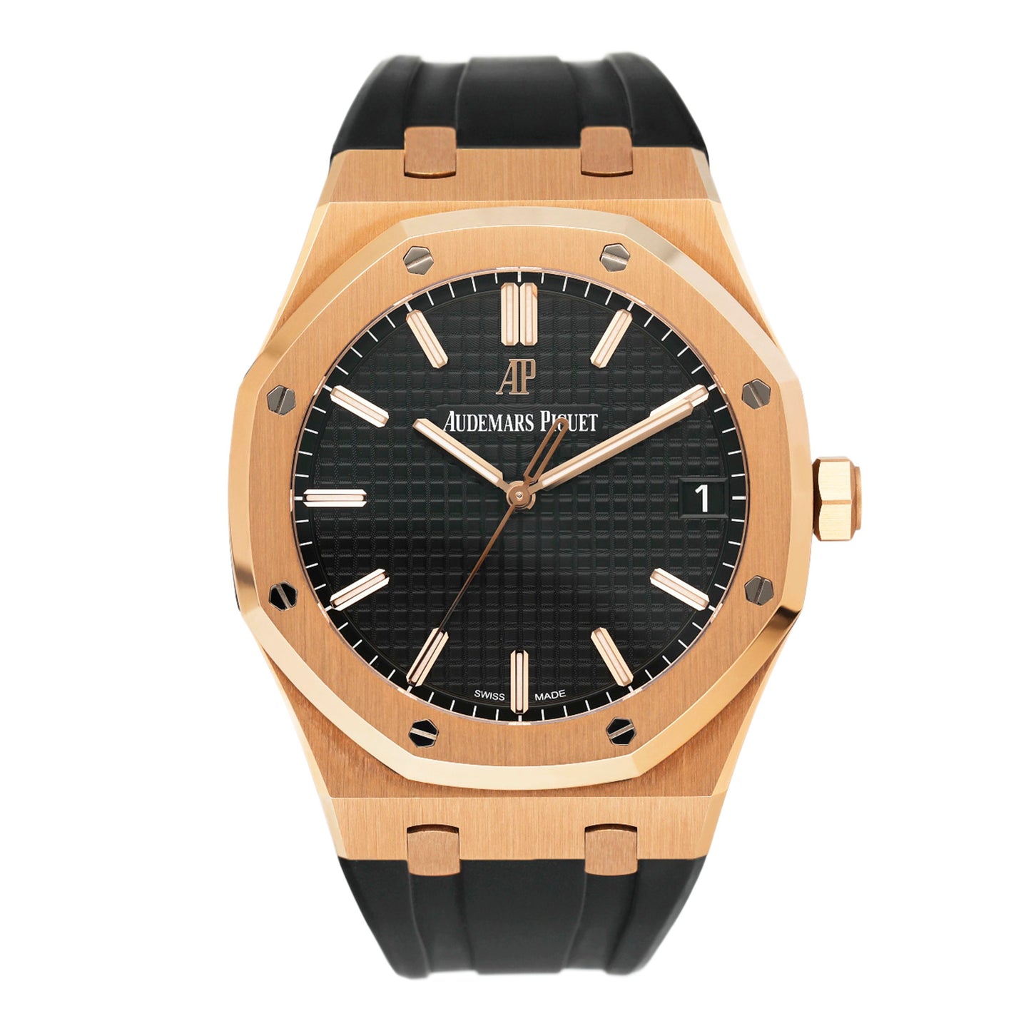 Audemars Piguet Royal Oak 15500OR Black Dial Mens Watch Box Papers