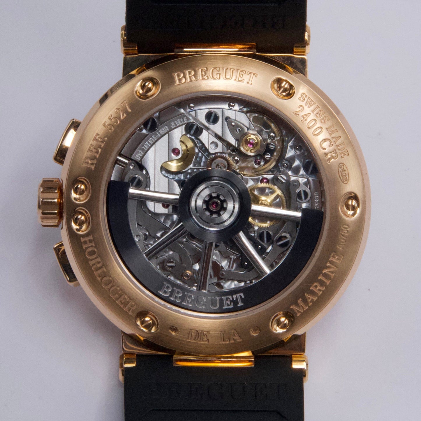 Breguet Marine Chronographe 5527 Slate Dial 18K Rose Gold Mens Watch Box Papers - Watches