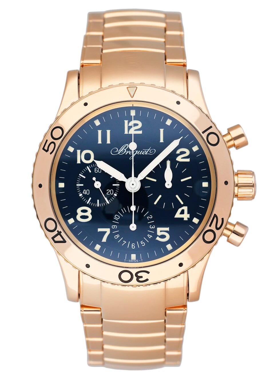 Breguet Type XX 3800 Blue Dial 18K Rose Gold Mens Watch | – Phigora