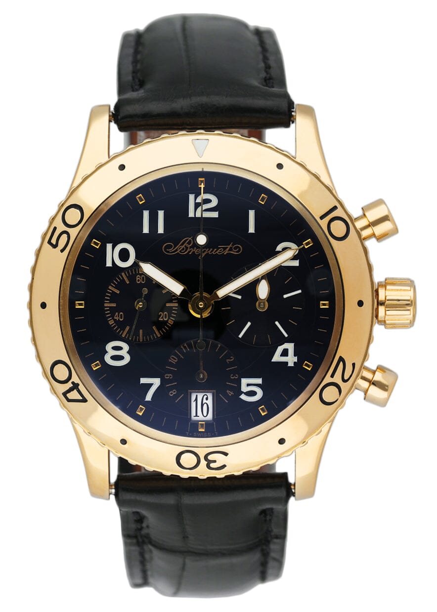 Breguet Type XX 3820 Black Dial 18K Yellow Gold Mens Watch – Phigora