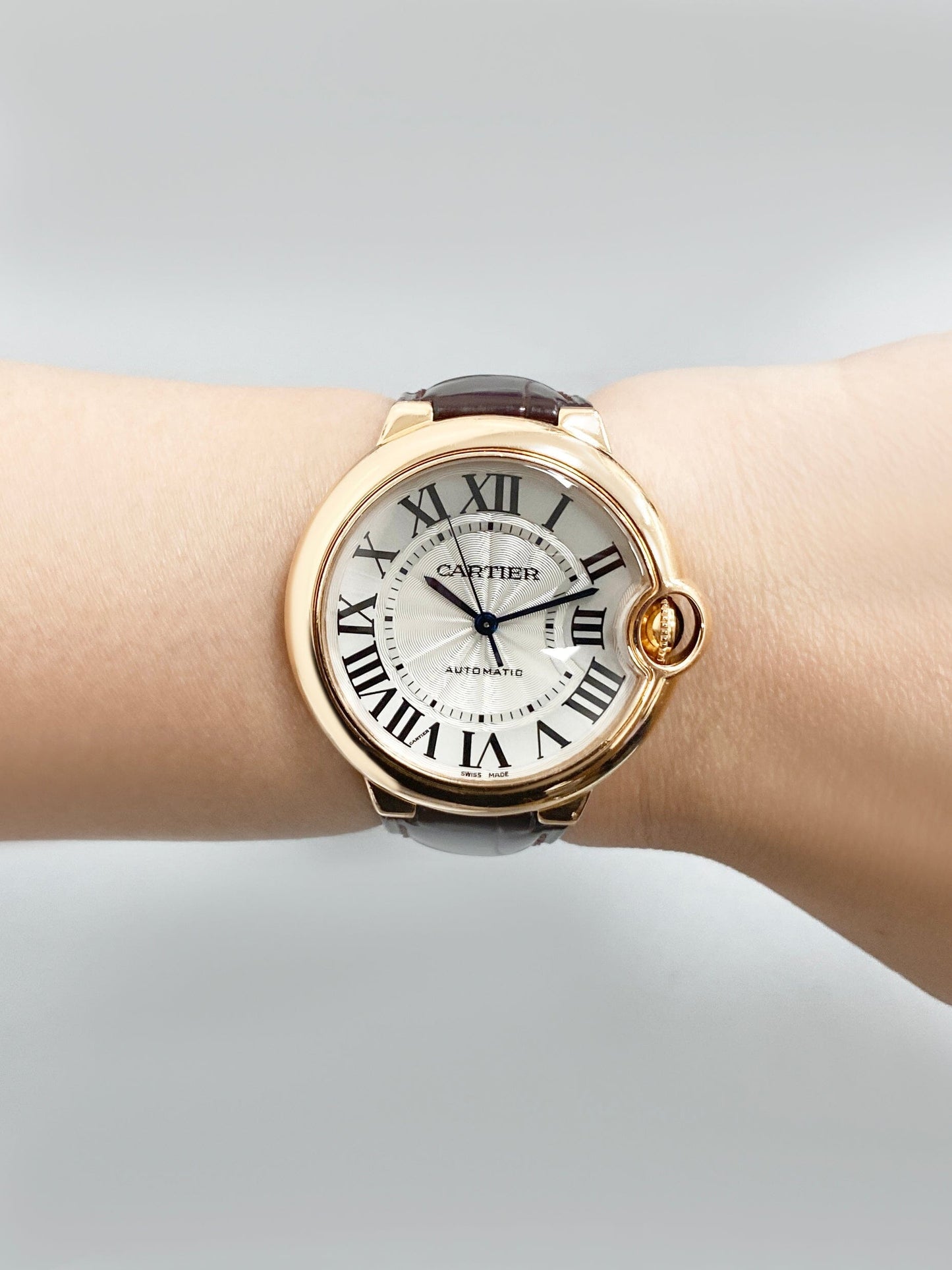 Cartier Ballon Bleu WGBB0009 18K Rose Gold Mens Watch Box Papers - Watches