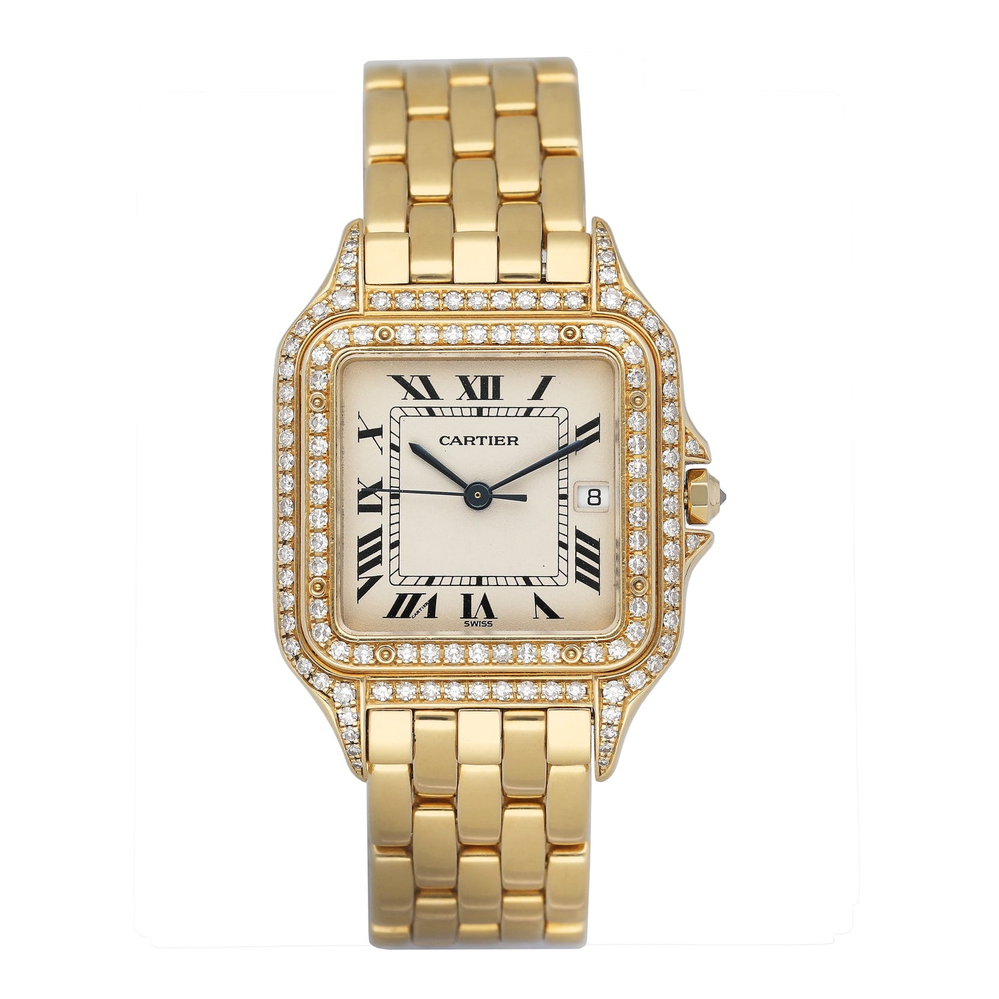 Cartier Panthere Large 88272147 Diamond 18K Yellow Gold Mens Watch - Watches