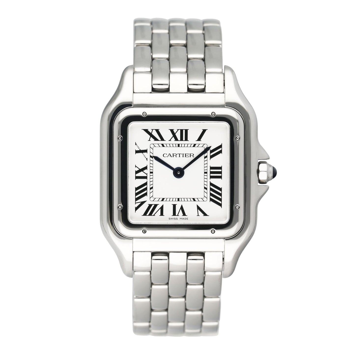 Cartier Panthere Large WSPN0016 Silver Dial Steel Mens Watch