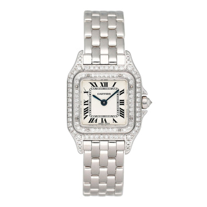 Cartier Panthere WF3141B9 18K White Gold Diamond Ladies Watch With Service Papers