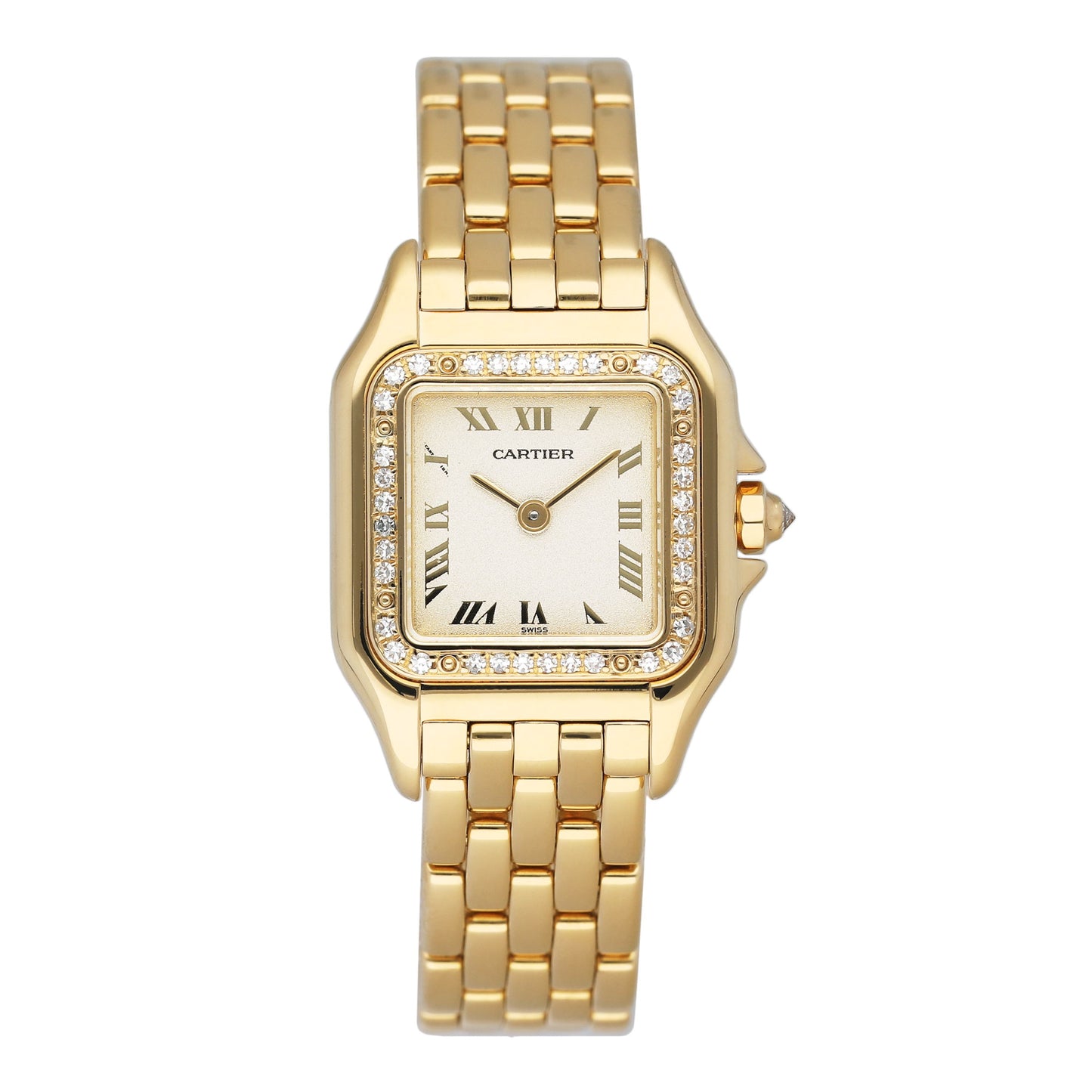Cartier Panthere WF3215B9 Silver Dial Diamond Ladies Watch