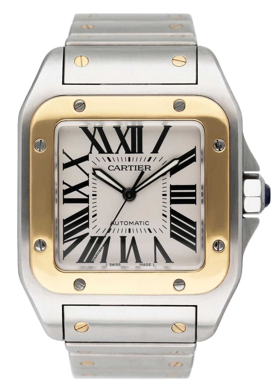 Cartier Santos-100 XL W200728G Two Tones Mens Watch Box Papers