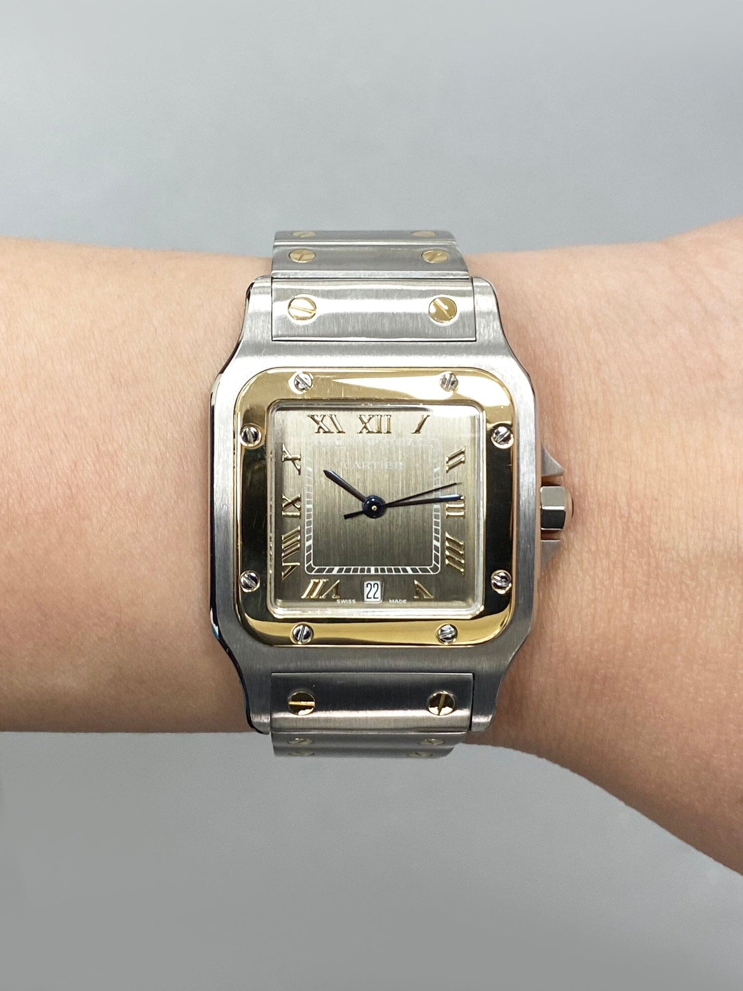 Cartier Santos Galbee W20030C4 Gray Dial Two Tone Watch - Watches