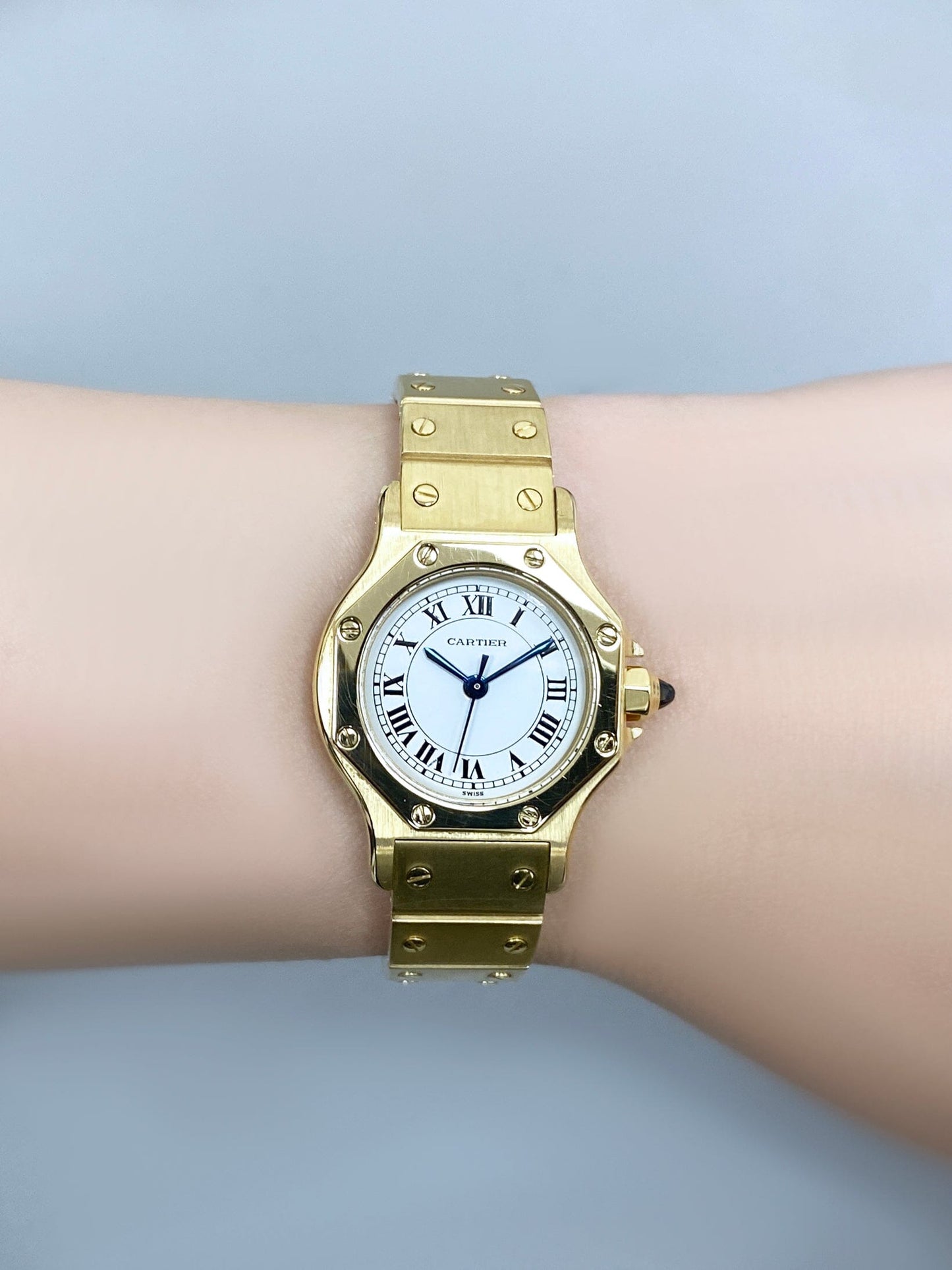 Cartier Santos Octagon 0906 18K Yellow Gold Ladies Watch Box Papers - Watches