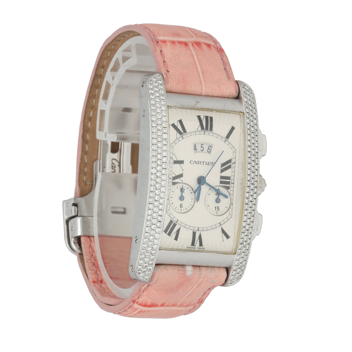 Cartier Tank Americaine 2569 White Gold Diamond Ladies Watch - Virtual