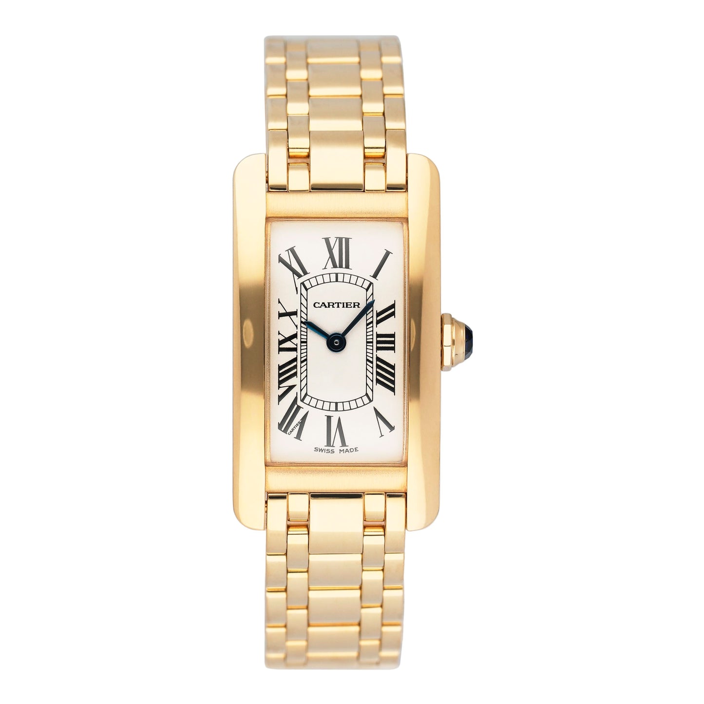 Cartier Tank Americaine W26015K2 18K Yellow Gold Ladies Watch