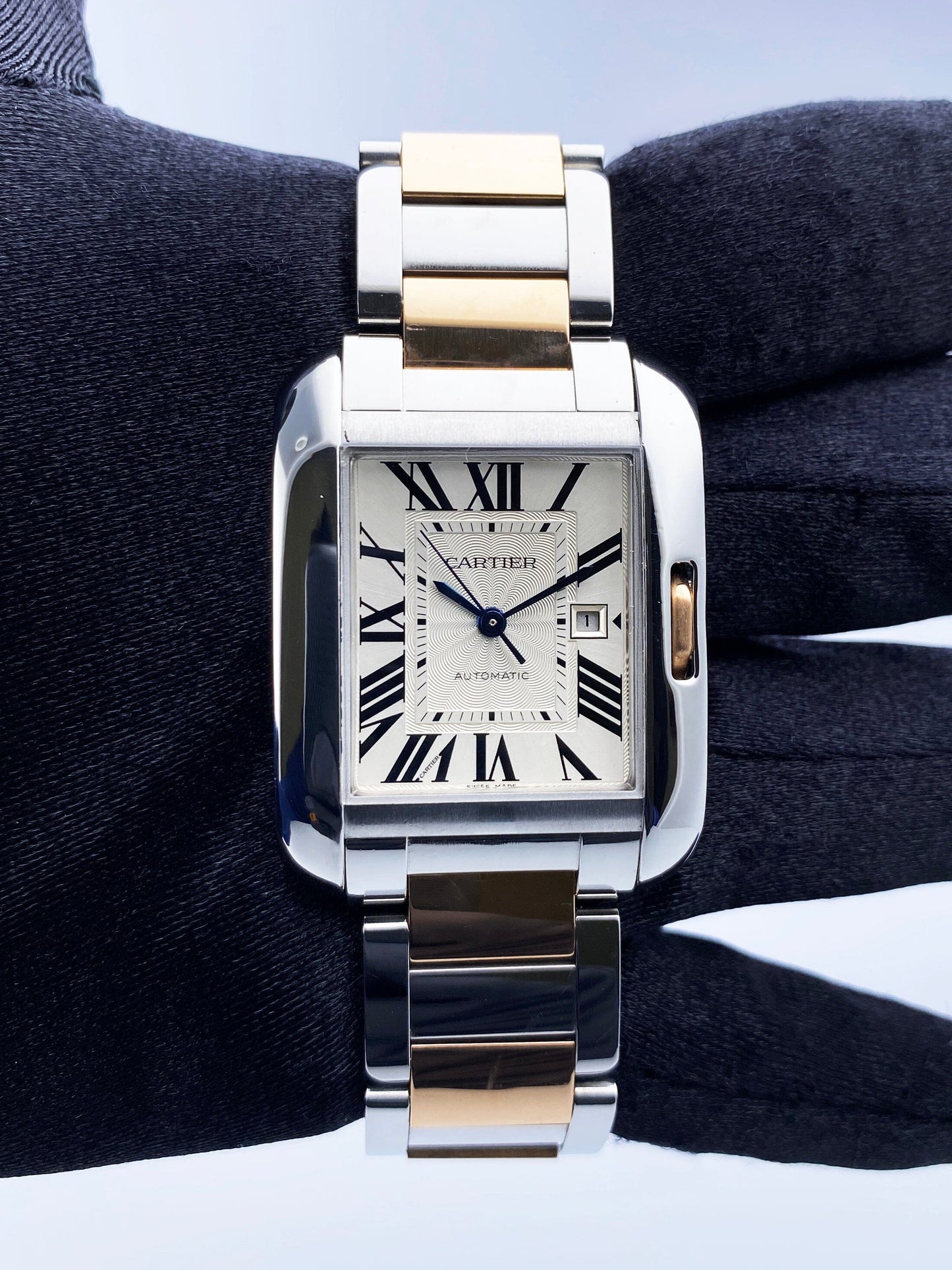 Cartier Tank Anglaise W5310007 Rose Gold & Stainless Steel Ladies Watch