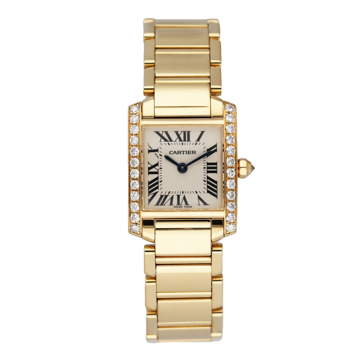Cartier Tank Francaise WE1001R8 Diamond 18k Yellow Gold Ladies Watch