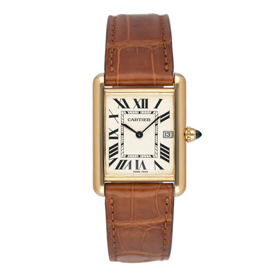 Cartier Tank Louis W1529756 18K Yellow Gold Mens Watch Box Papers - Wristwatch