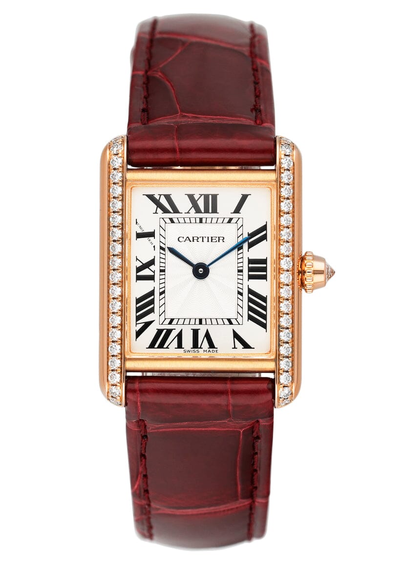 Cartier Tank Louis WJTA0037 Diamond 18K Rose Gold Ladies Watch - Watches