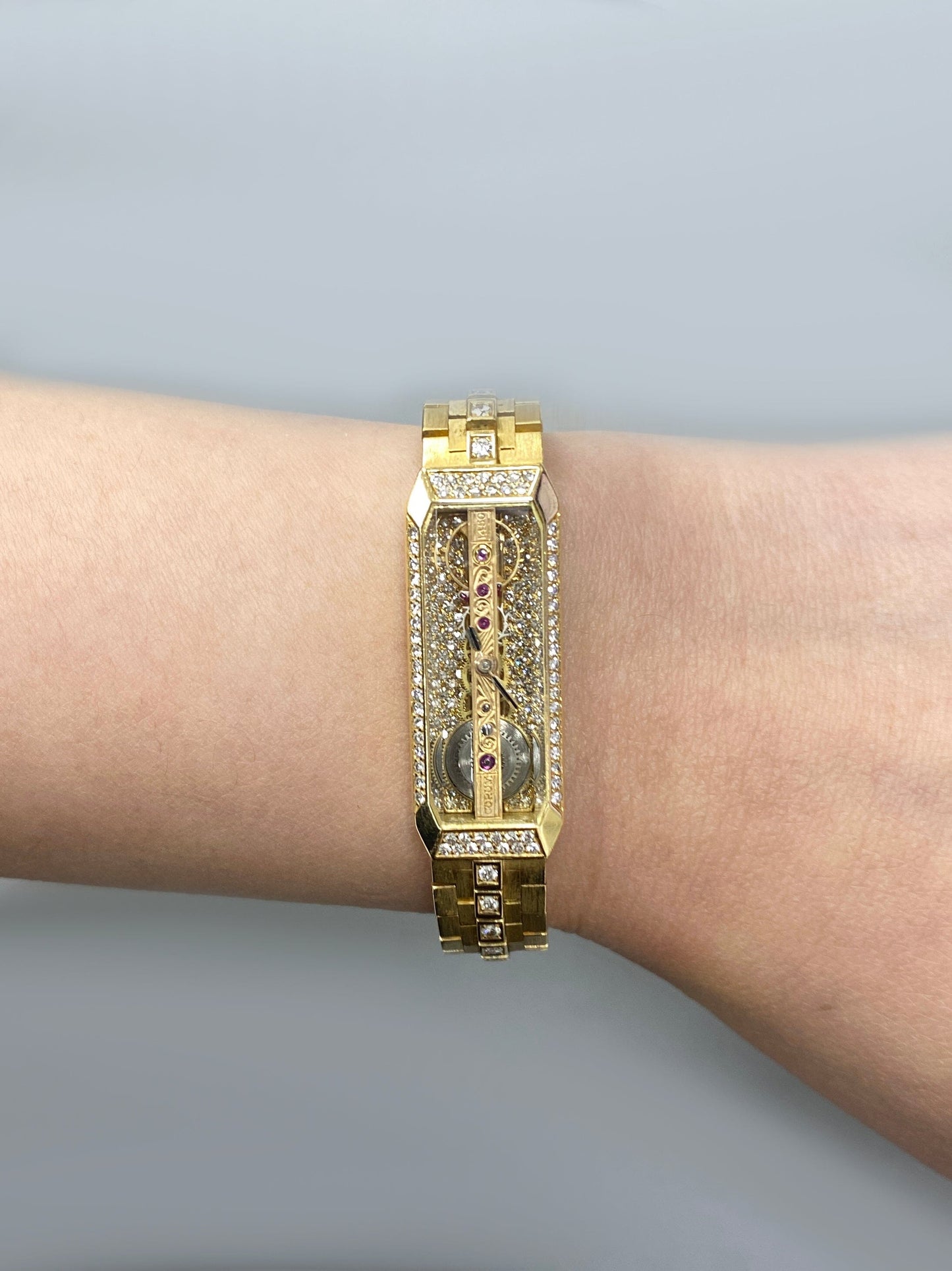 Corum Golden Bridge 13102H32 Diamond Yellow Gold Ladies Watch - Watches