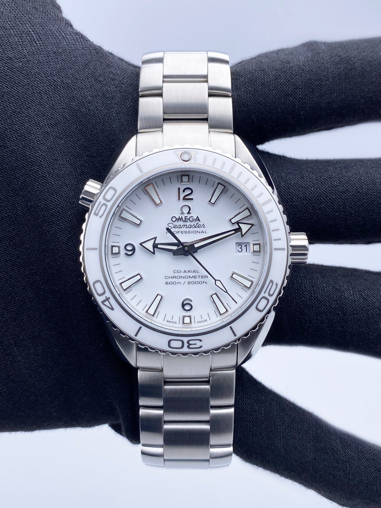 Omega Seamaster Planet Ocean 42MM Mens Watch Box Papers