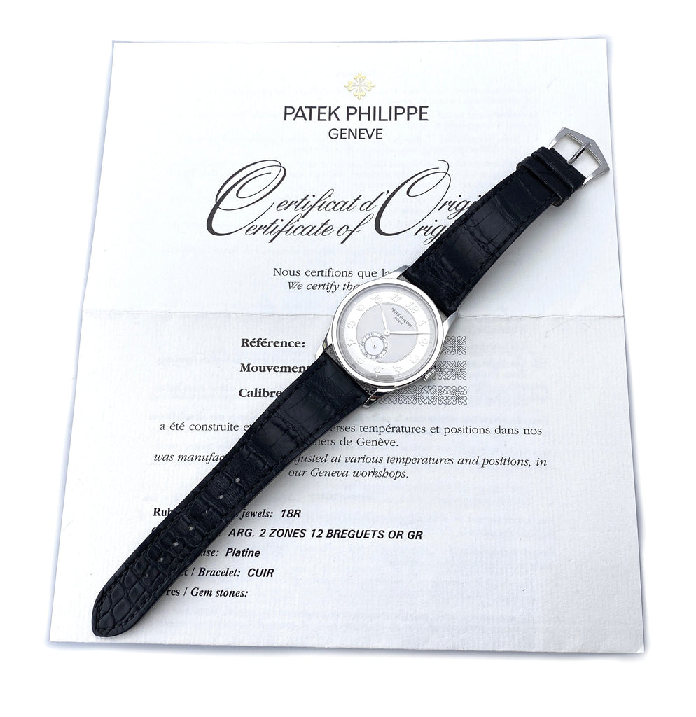Patek Philippe 5196P-001 Silver Dial Platinum Mens Watch Box