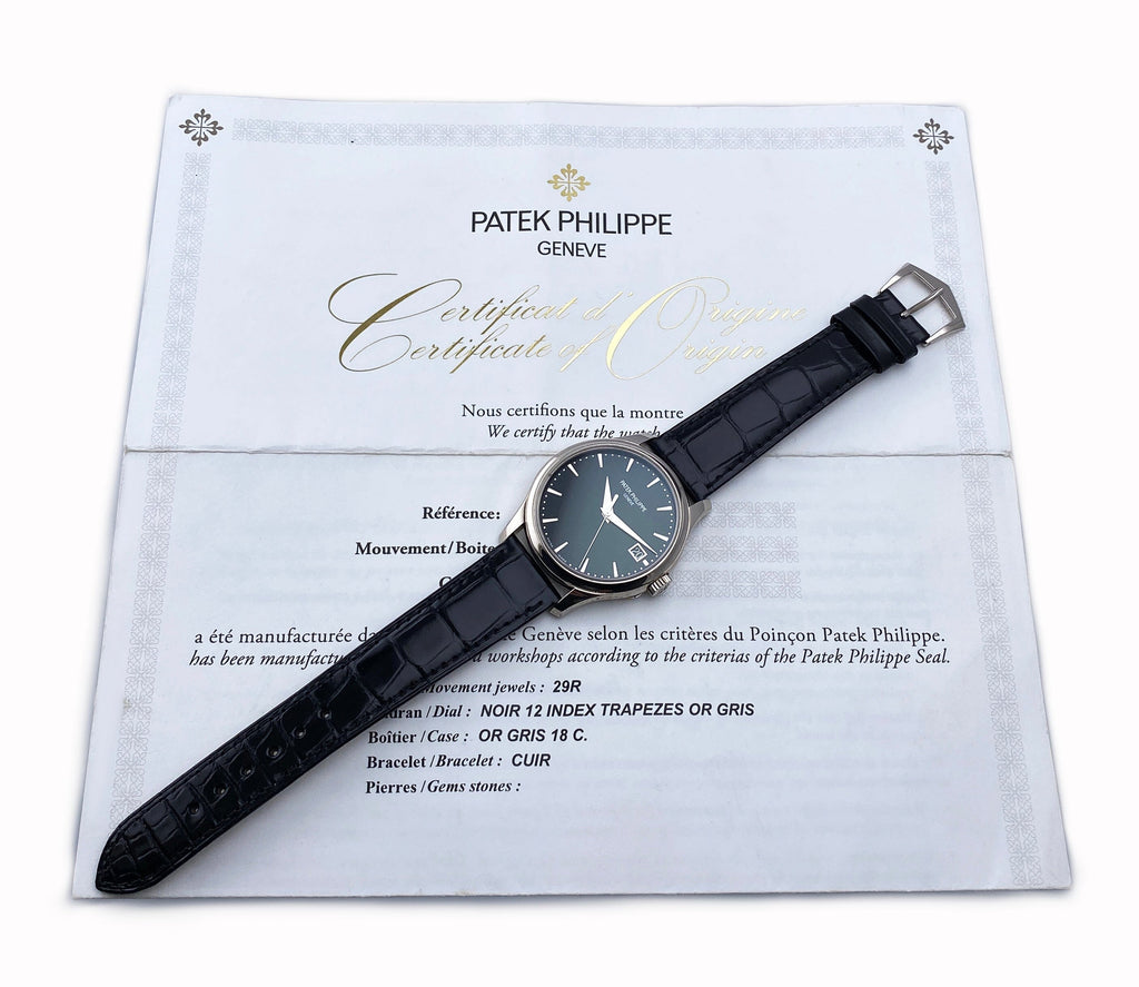 Patek Philippe Calatrava 5227G Black Dial Mens Watch With Papers
