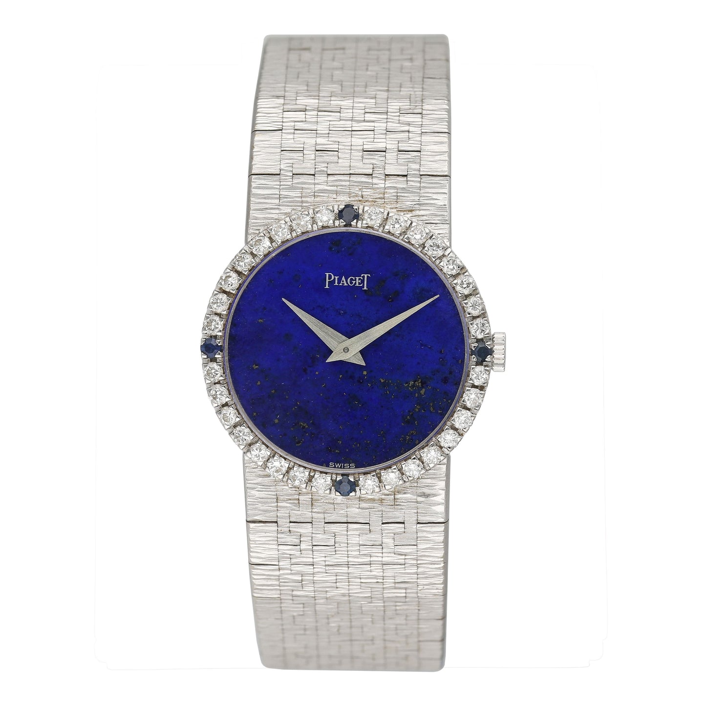Piaget 9706 A6 Diamond Lapis Dial 18K White Gold Ladies Watch