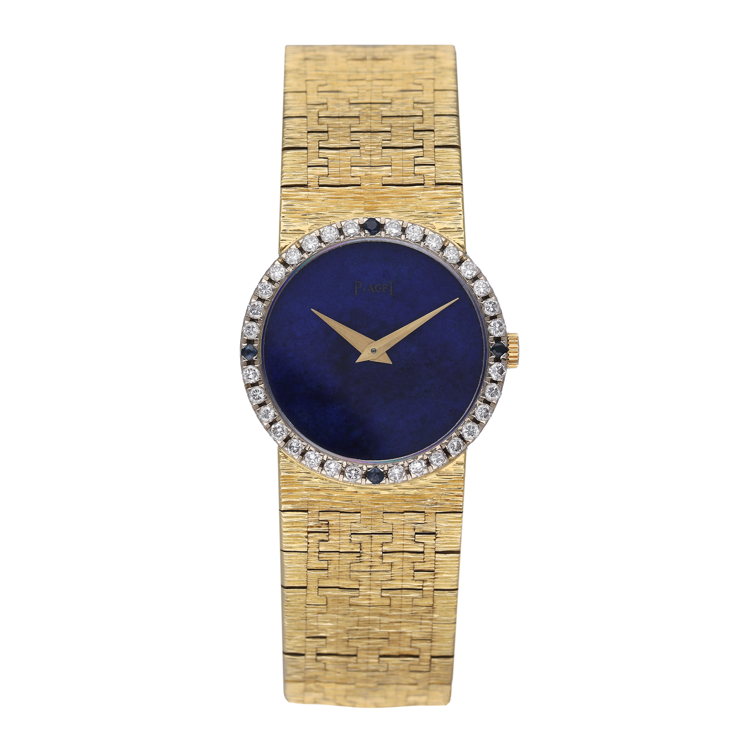 Piaget 9706 A6 Diamond Lapis Dial 18K Yellow Gold Ladies Watch - Watches