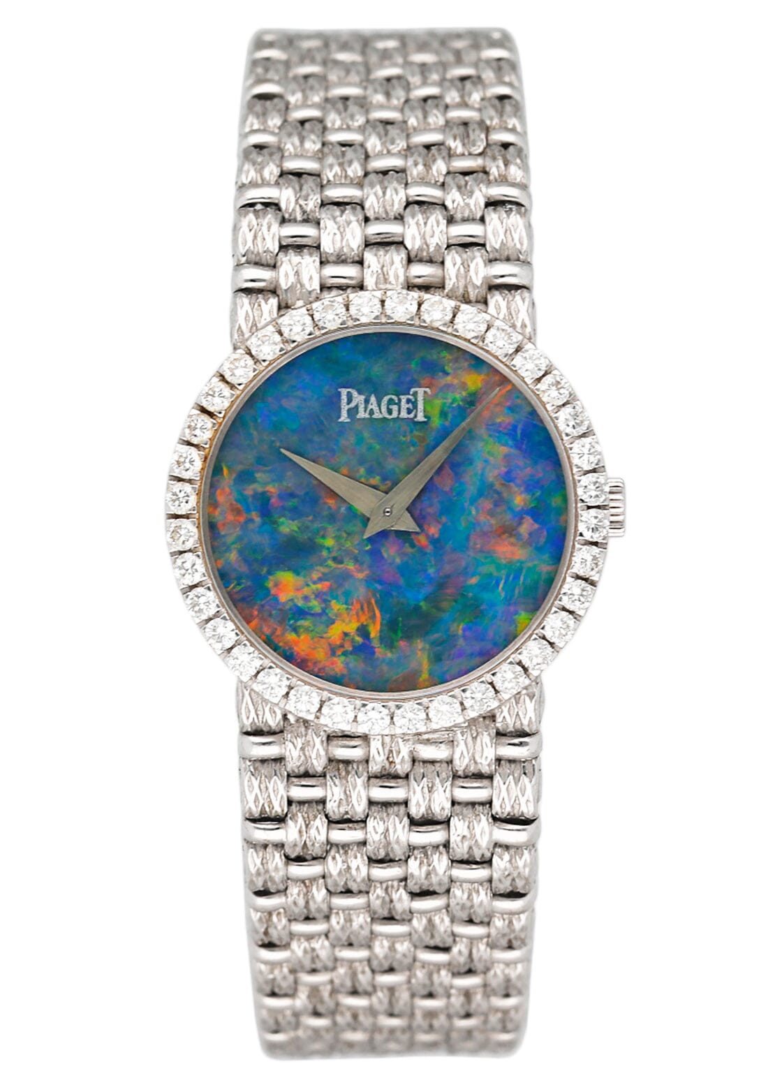 ladies dress watches with diamonds Piaget 976 D23 Opal Dial Diamond 18K White Gold – Phigora Rhodiumized 18K white gold Isla Cream Dress with summer crochet Color:Light Pink Foil