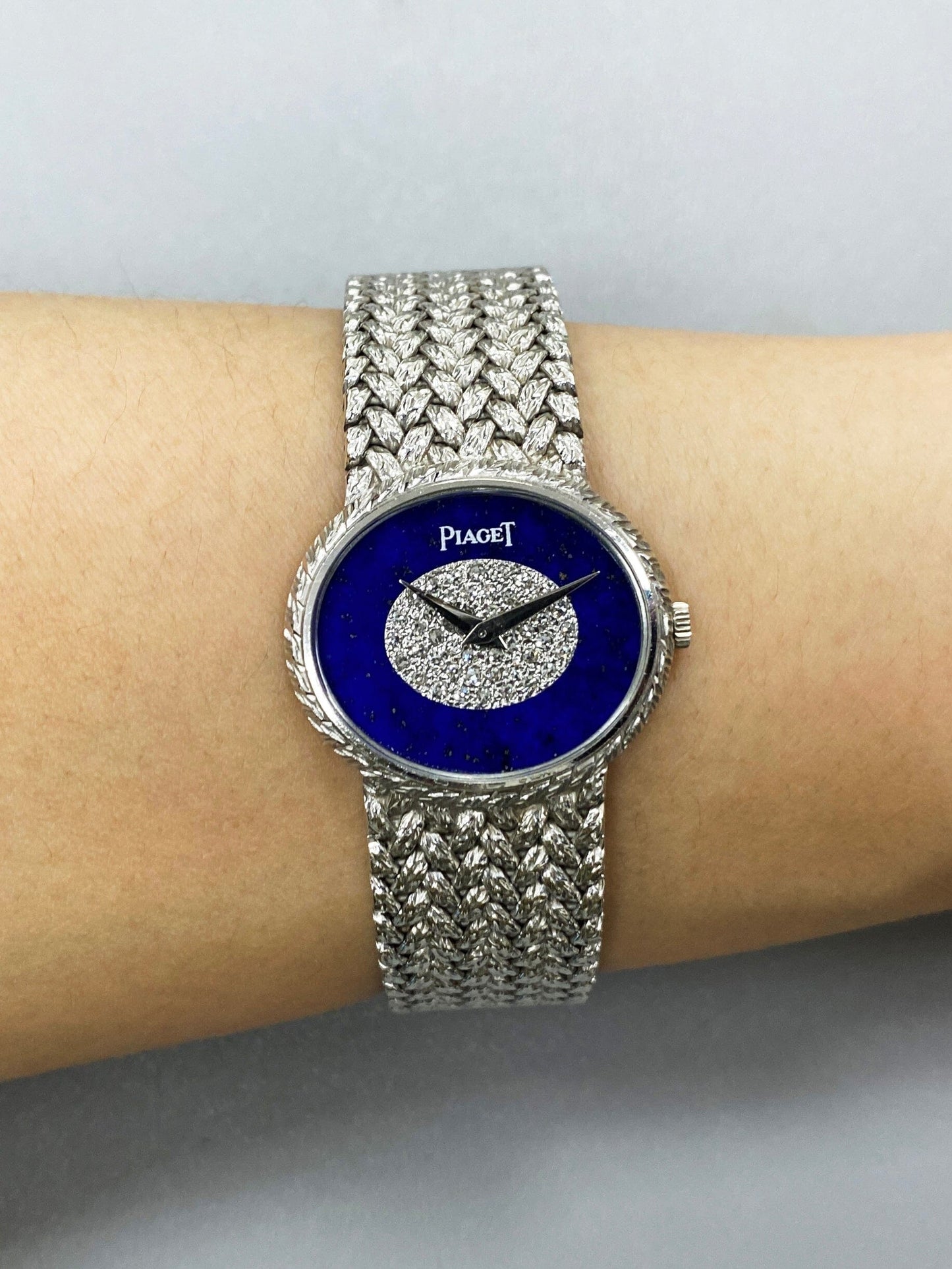 Piaget 9802D2 Lapis Lazuli Pave Dial 18K White Gold Ladies Watch - Virtual