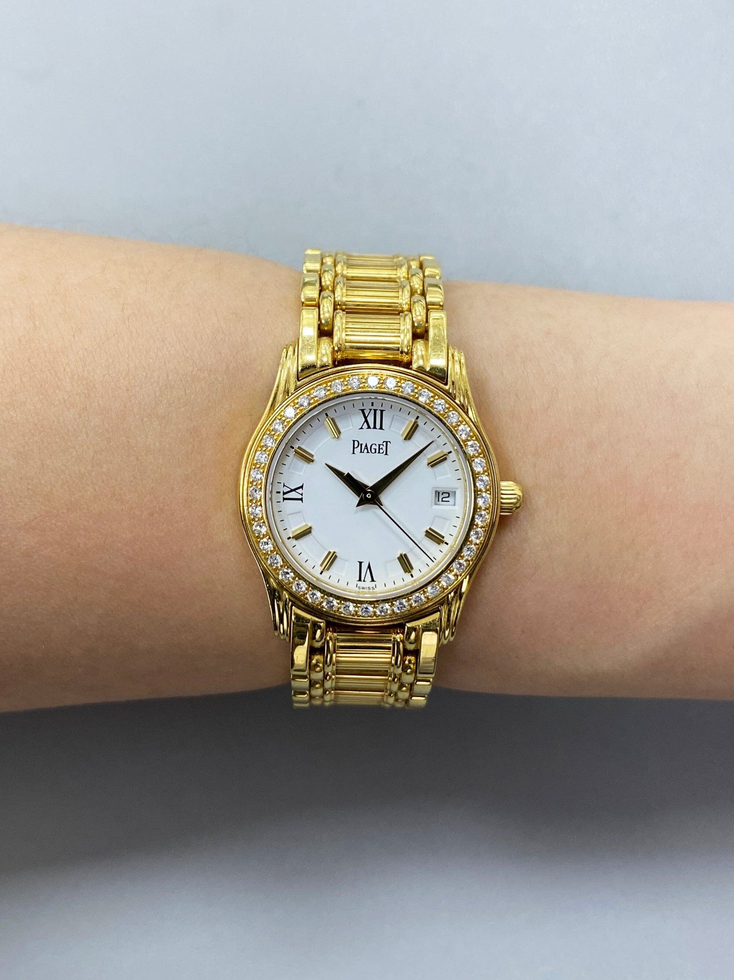 Piaget Polo 2nd Gen 22005M501D Diamond Bezel Ladies Watch Box Papers - Virtual