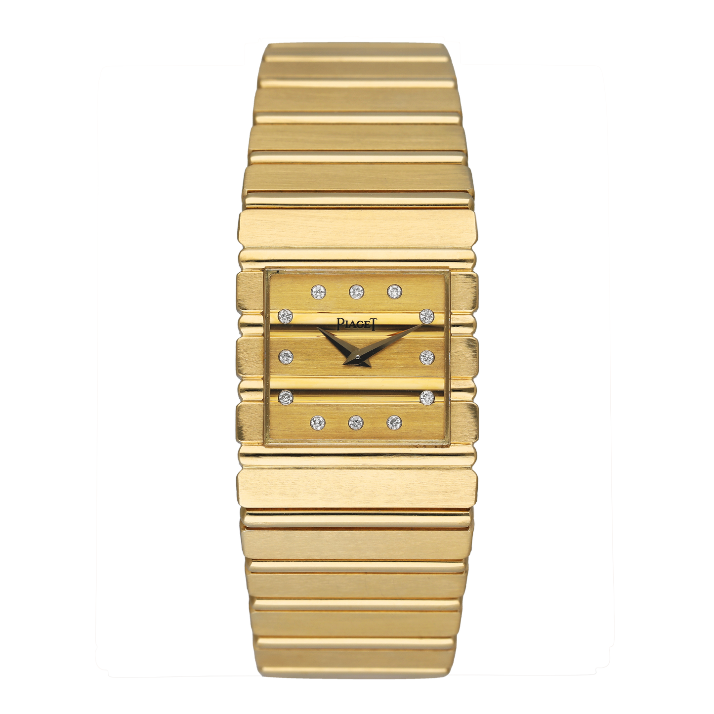 Piaget Polo Square 7131 C701 Diamond 18K Yellow Gold Mens Watch - Watches