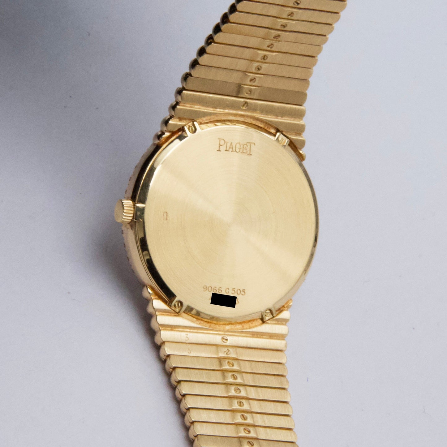 Piaget Vintage 9066 C 505 Ruby Pave Dial 18K Yellow Gold Ladies Watch - Watches