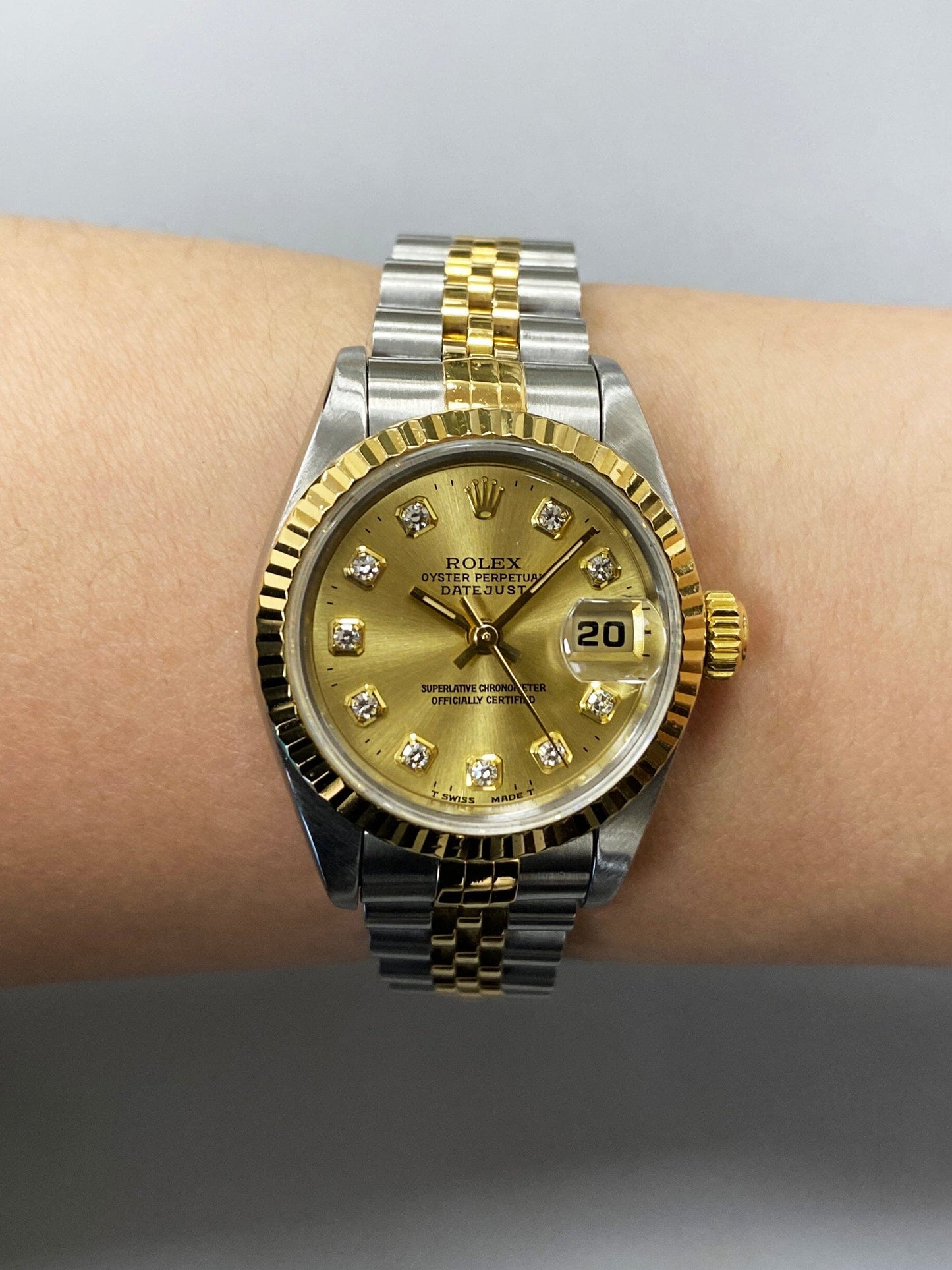 Rolex 69173 Datejust Diamond Dial Ladies Watch Box Papers - Watches