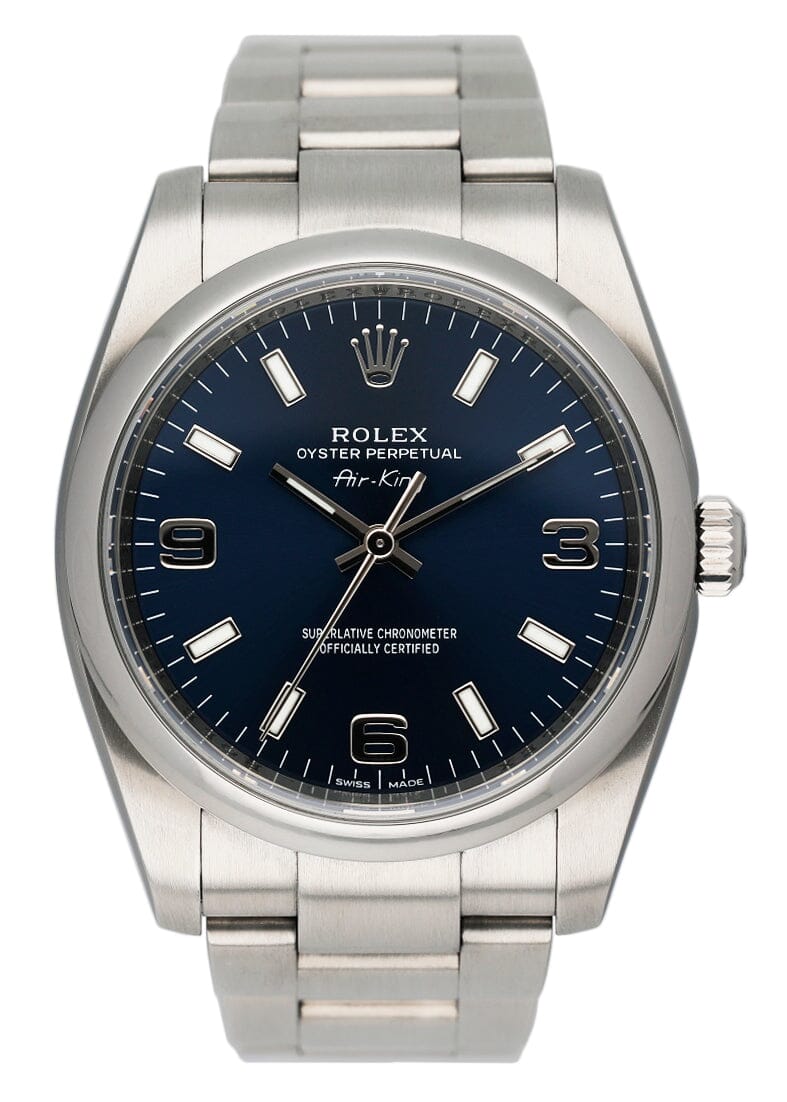 Rolex Air King 114200 Blue Dial Mens Watch Box Papers – Phigora