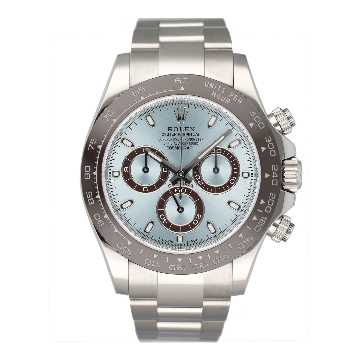 Rolex Cosmograph Daytona 116506 Ice-Blue Dial Platinum Mens Watch Box Papers