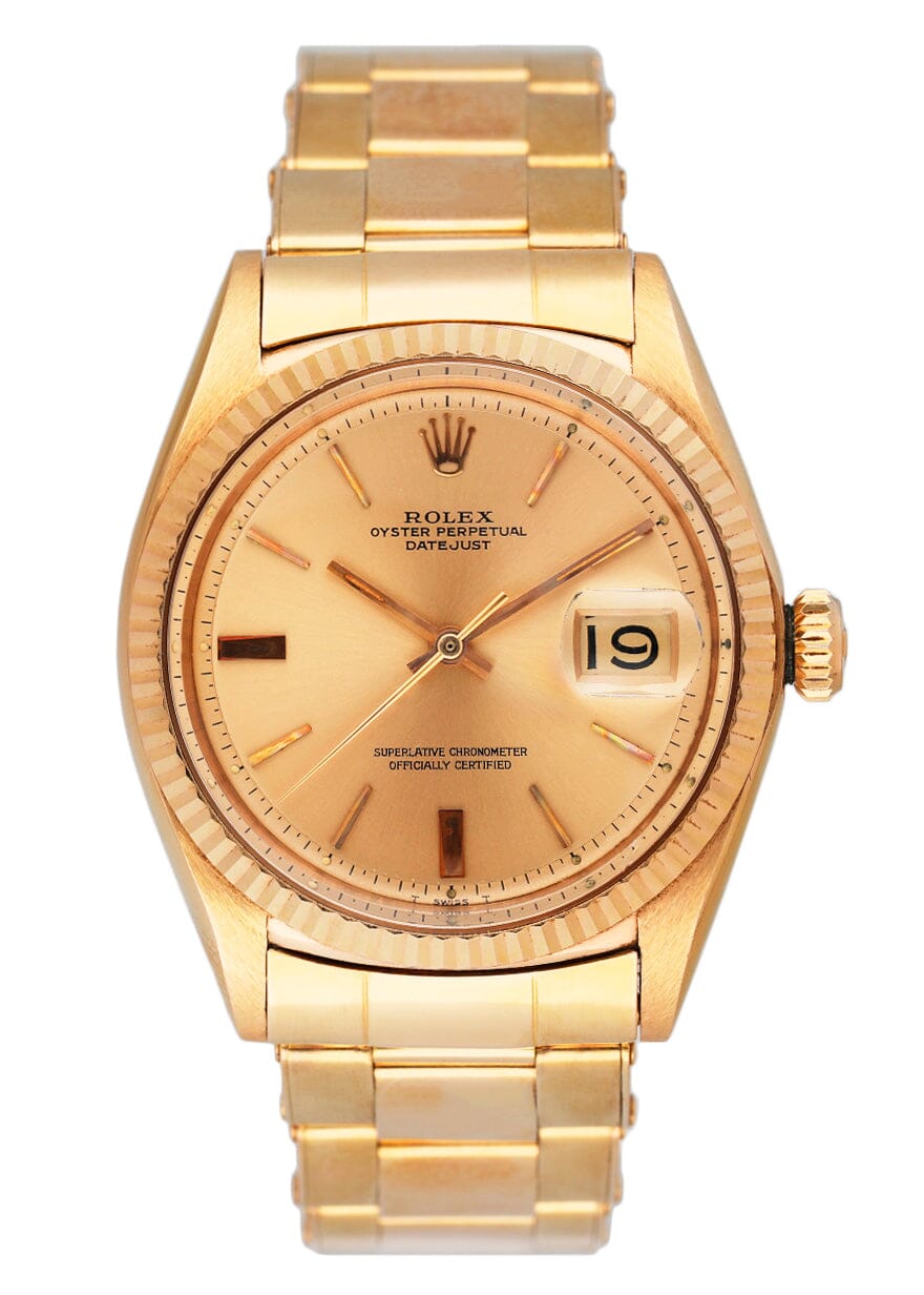Rolex Datejust 1601 Pink Dial 18K Rose Gold Mens Watch – Phigora