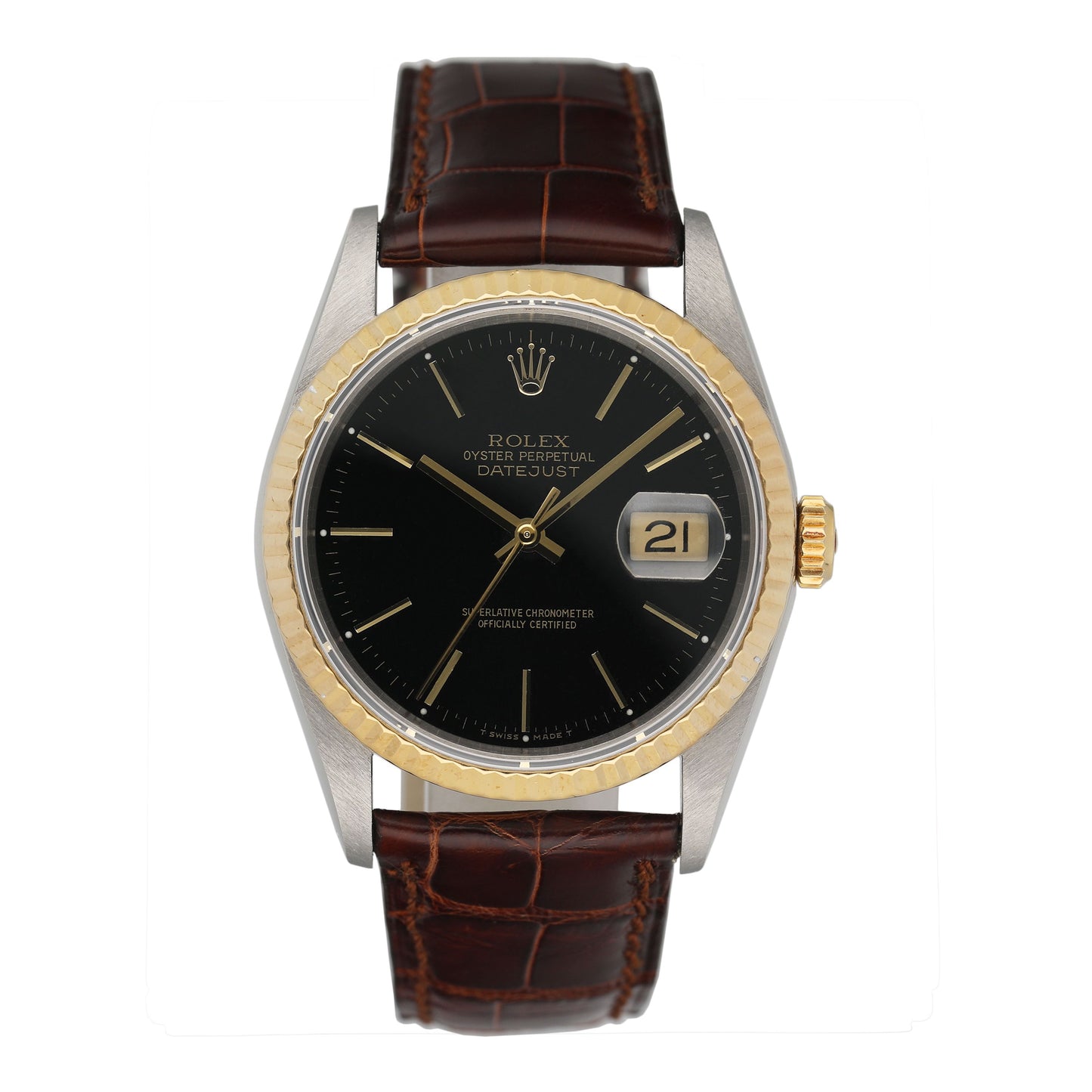 Rolex Datejust 16233 Black Dial Mens Watch