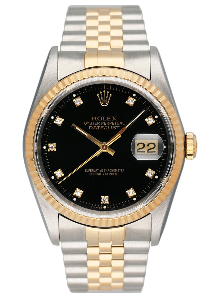 ROLEX DATEJUST 16233 6コマ ROLEX DATEJUST 16233 36mm 2001 K Serial RARE ONYX 6 9 Stone