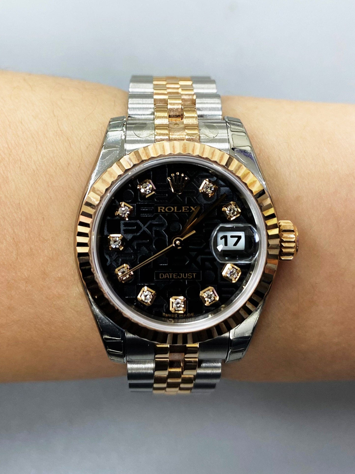 Rolex Datejust 179171 Anniversary Diamond Dial Ladies Watch Box Papers - Wristwatch