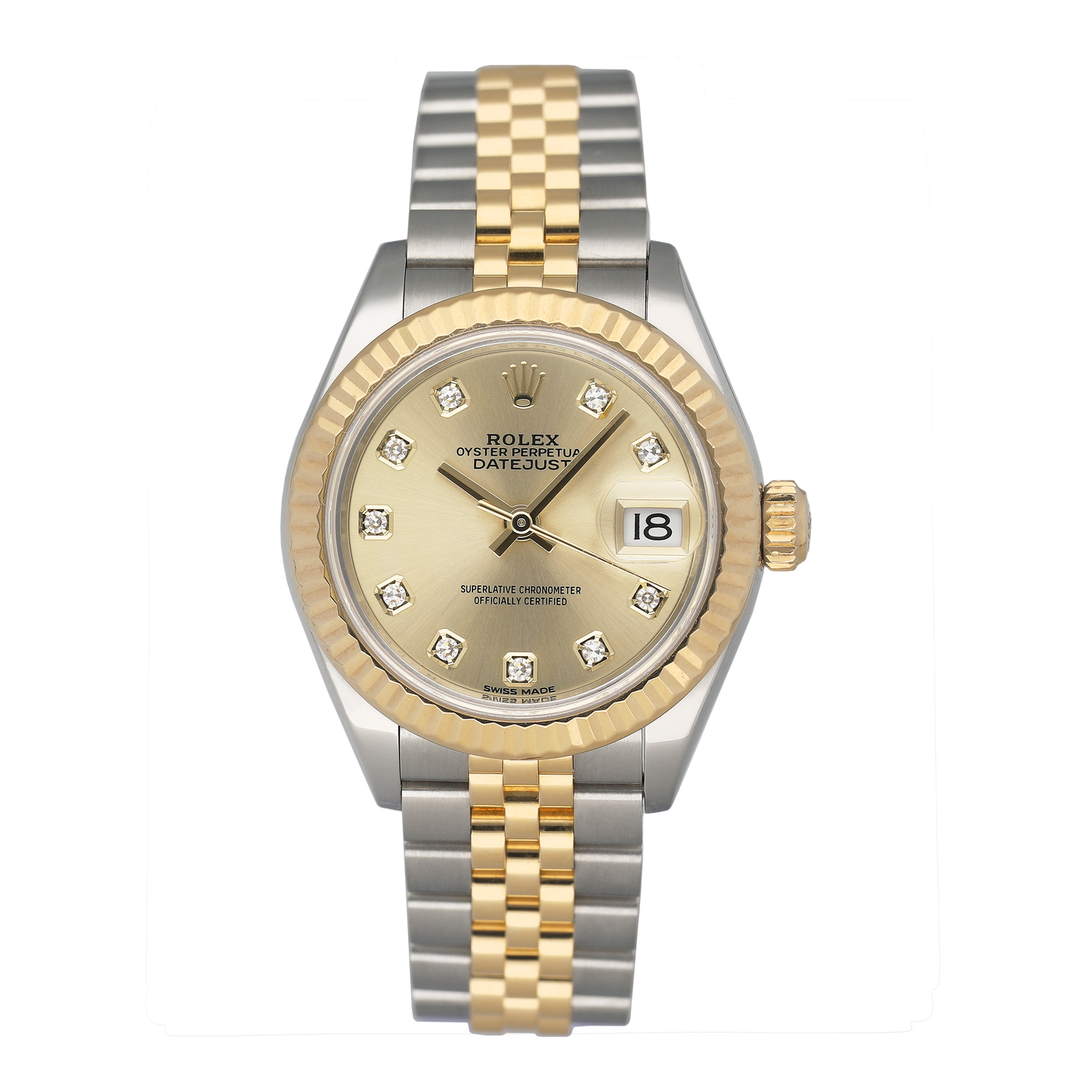 Rolex Datejust 279173 Diamond Champagne Dial Ladies Watch Box Papers - Watches