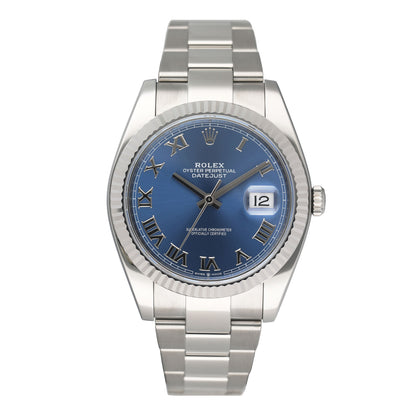 Rolex Datejust 41 126334 Roman Blue Dial Steel Mens Watch