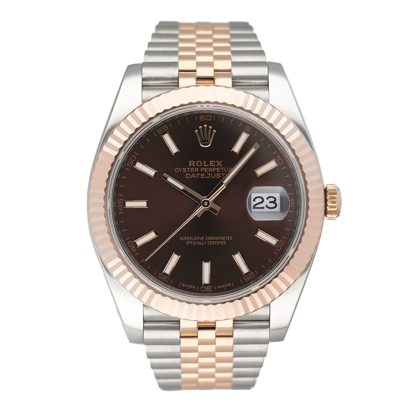 Rolex Datejust 41 126331 Chocolate Dial Rose Gold Mens Watch Box Papers