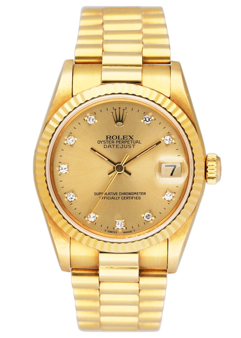 Rolex DateJust 68278 Diamond Champagne Dial Ladies Watch – Phigora