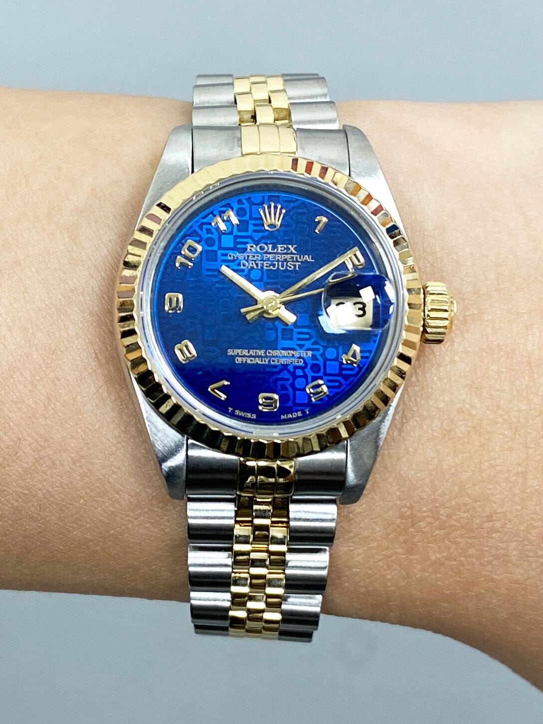 Rolex Datejust 69173 Blue Anniversary Dial Ladies Watch Box Papers - Watches