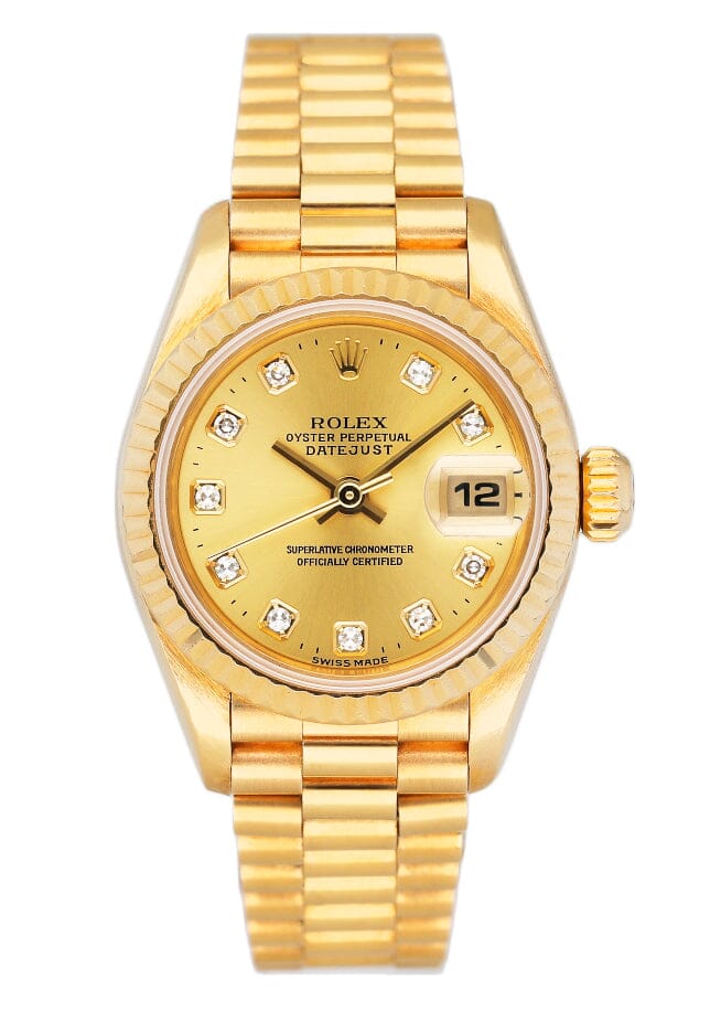 純正 ROLEX DATEJUST 69178 79178 YG FZ8644 Rolex Datejust 79178 Diamond Yellow Gold Ladies Watch Box
