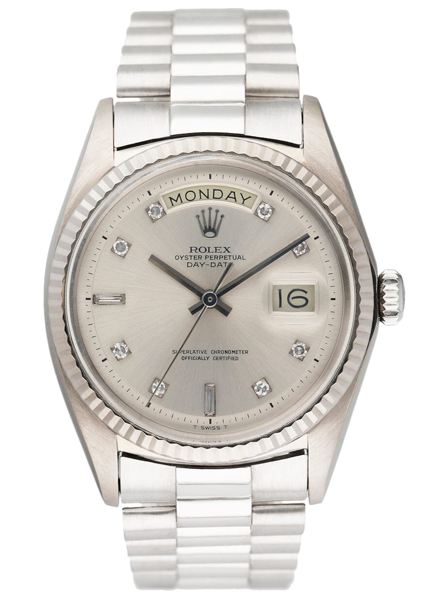 Rolex Day-Date 1803 Diamond 18K White Gold Mens Watch – Phigora