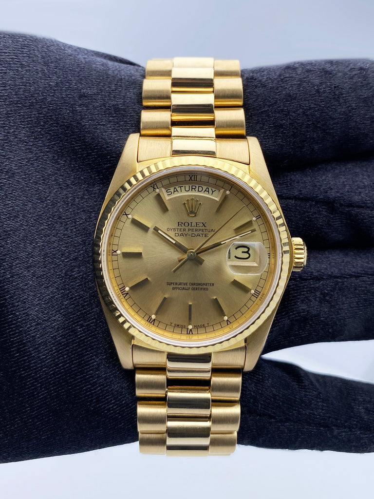 Rolex 18k Yellow Gold Rolex Mens Presidential Watch Rolex Day Date Popular 18038