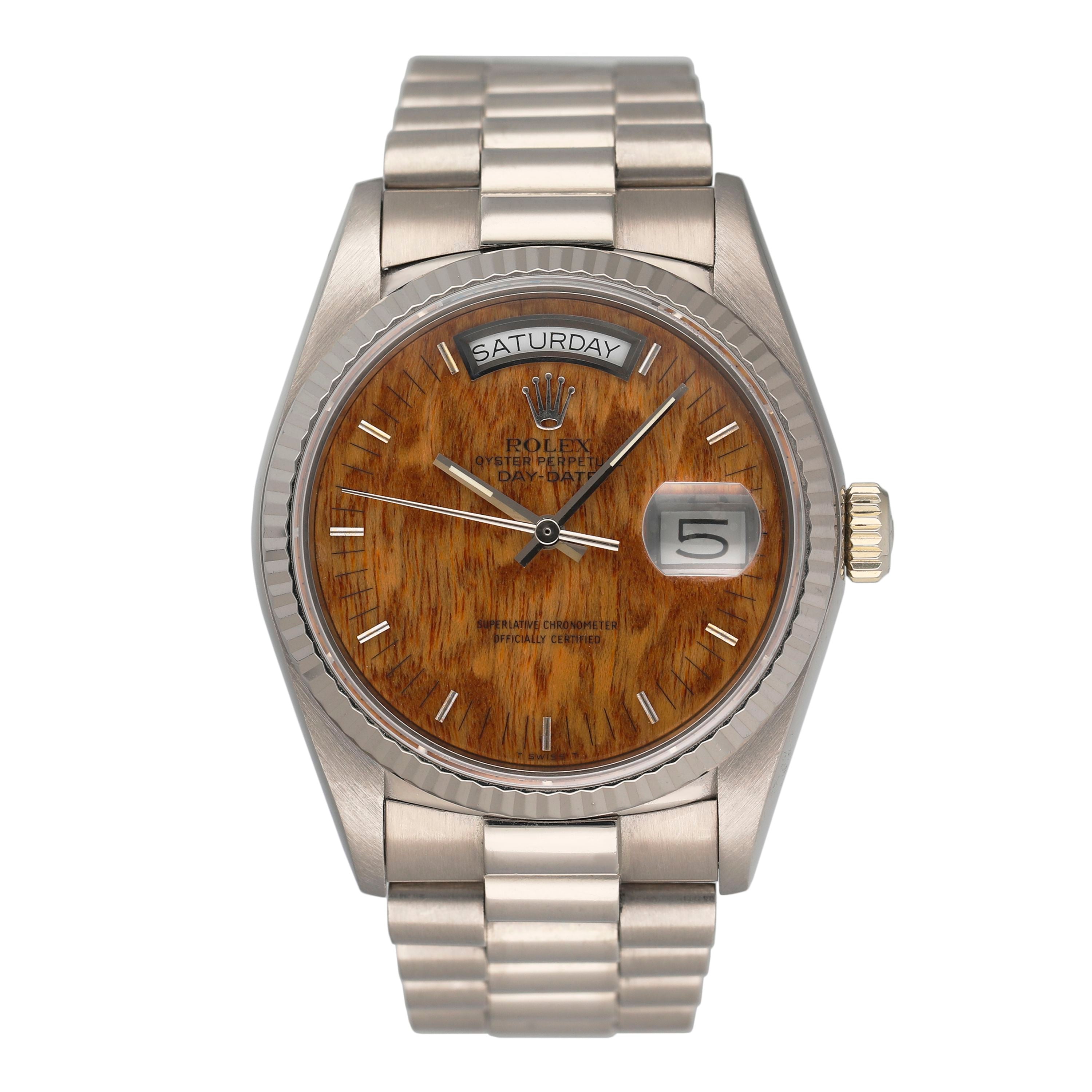 Rolex Day Date 18039 Wood Dial Mens Watch Box Papers | – Phigora