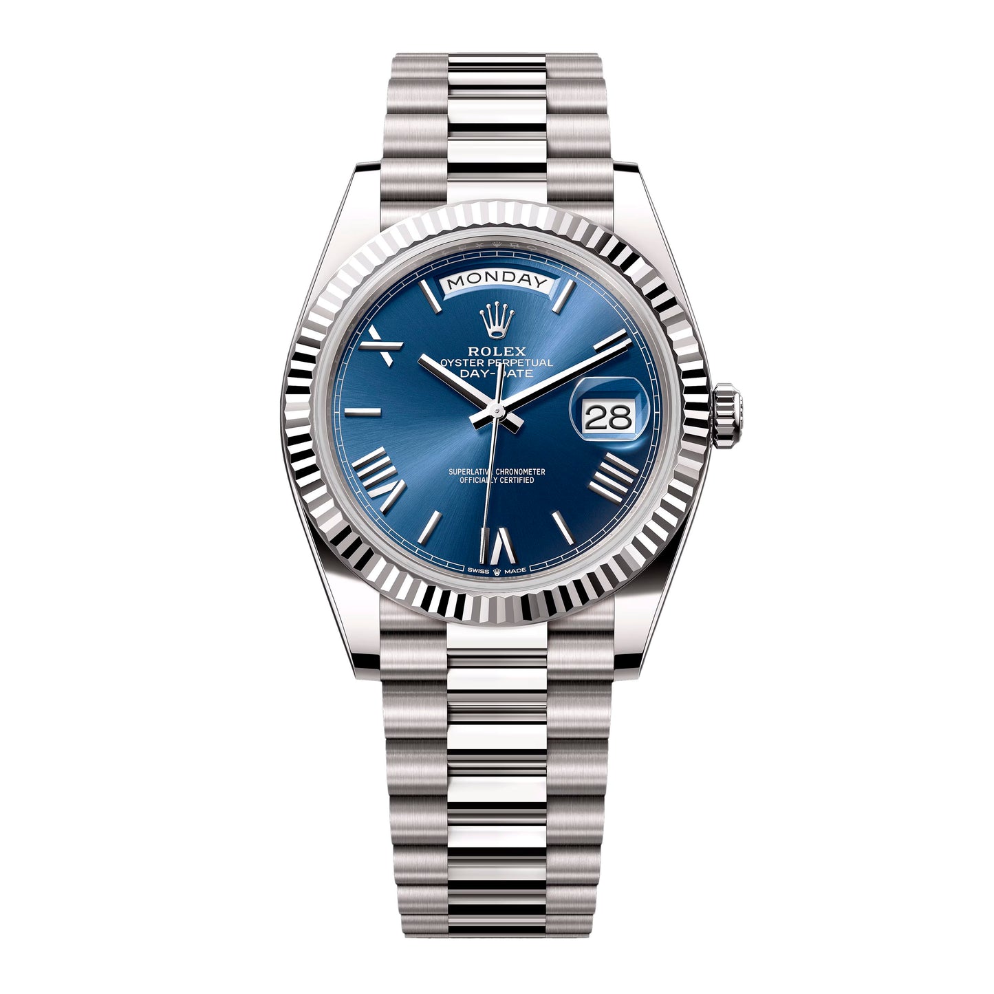 Rolex Day-Date 228239 Blue Dial Mens Watch Box Papers